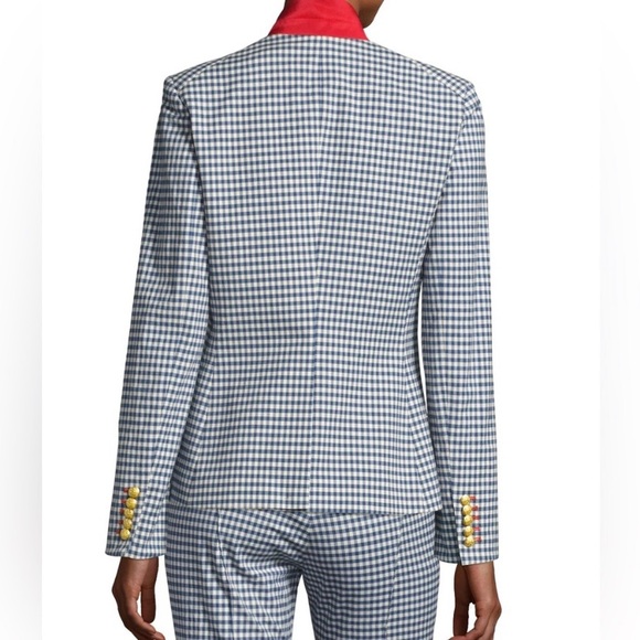 VERONICA BEARD
Blue white Double breasted Gingham Jacket - Picture 4 of 14